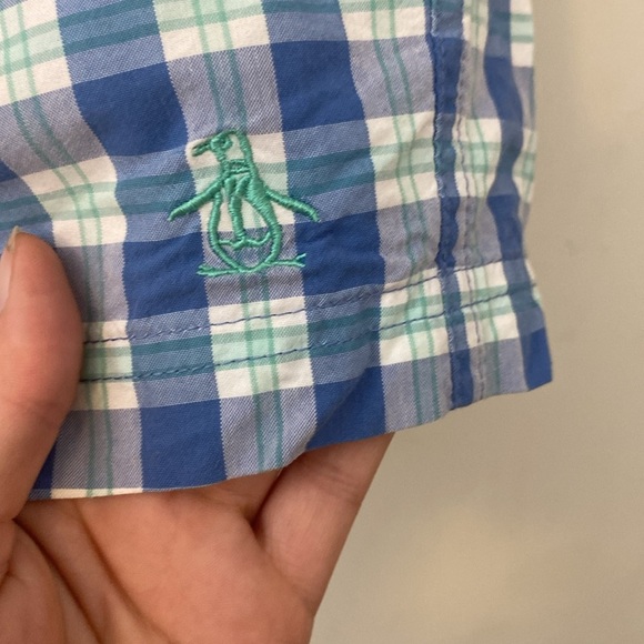 Original Penguin Blue Plaid Swim Trunks - Picture 4 of 8